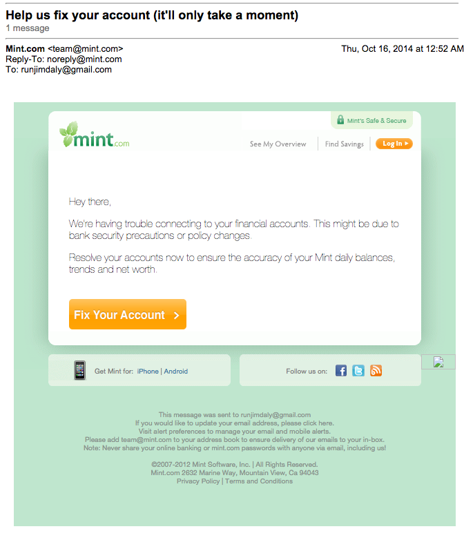 Mint Behavioral Email
