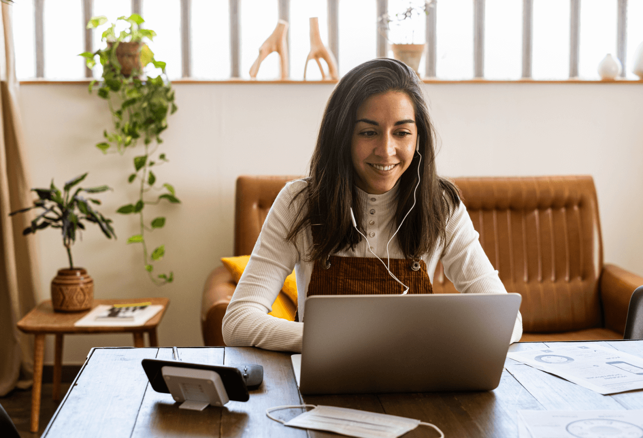 Girl working on a laptop