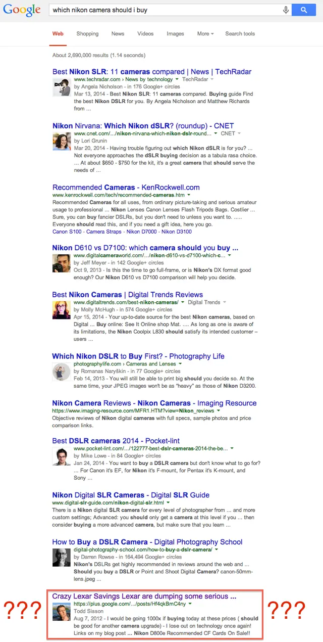 Google Plus Bad Search Results