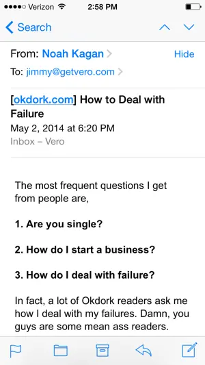 Noah Kagan Email Example