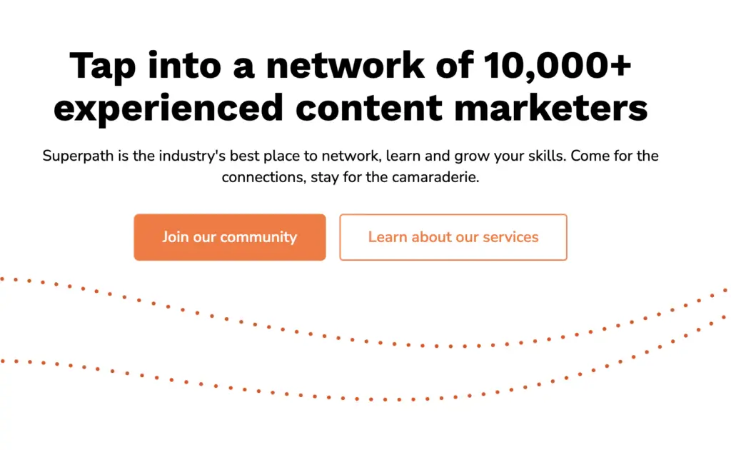 Screenshot from Superpath: one of the best marketing communities