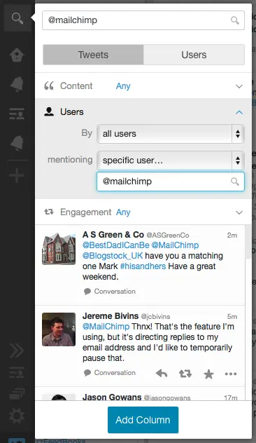 Twitter social media competitive tracking 