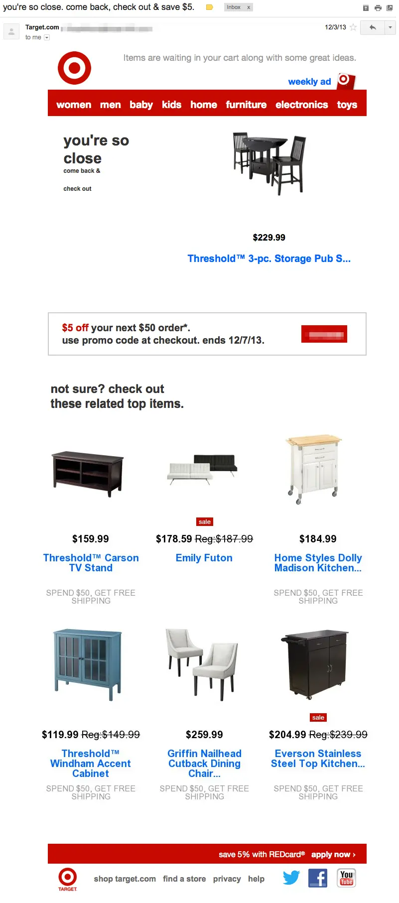 Target Behavioral Email