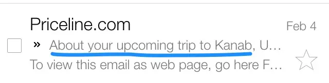 priceline email subject line