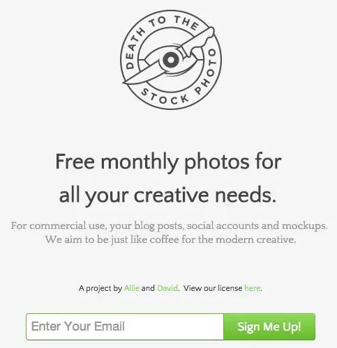 death to stock first landing page
