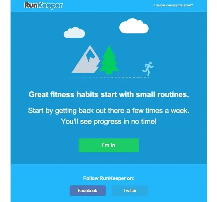 RunKeeper retention email