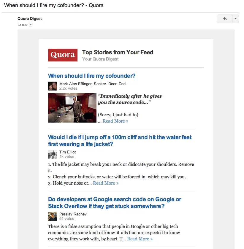 quora newsletter