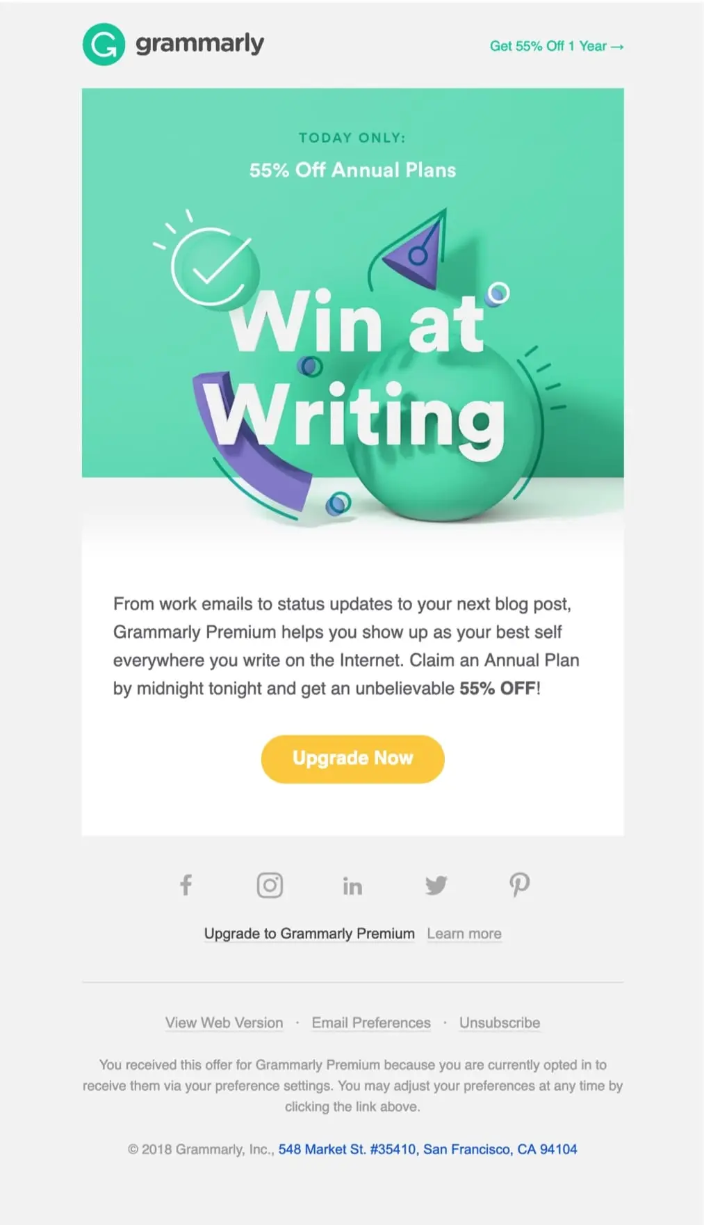 email example grammarly (sale email)