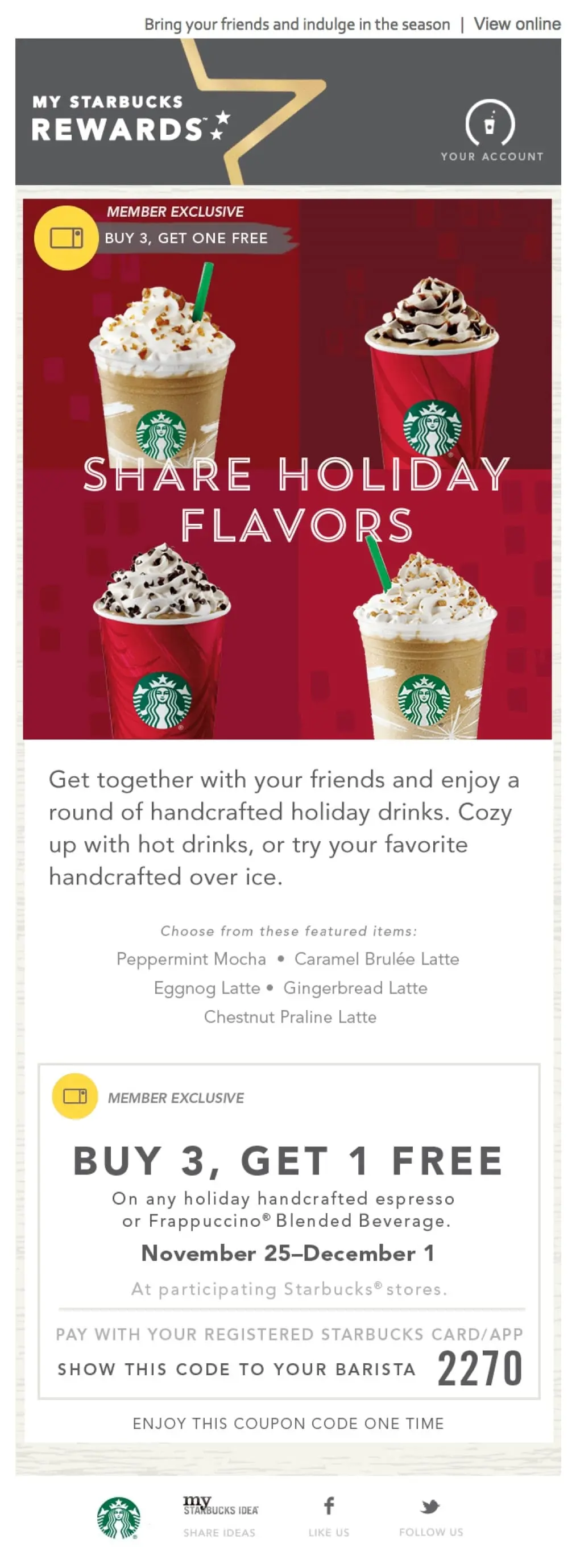 email example starbucks (special offer)
