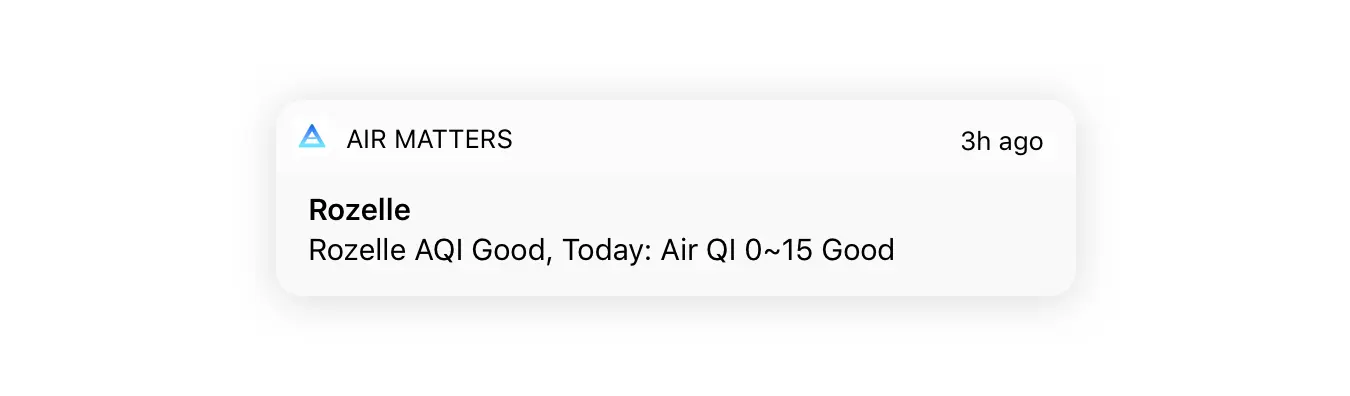 mobile push notification example air matters