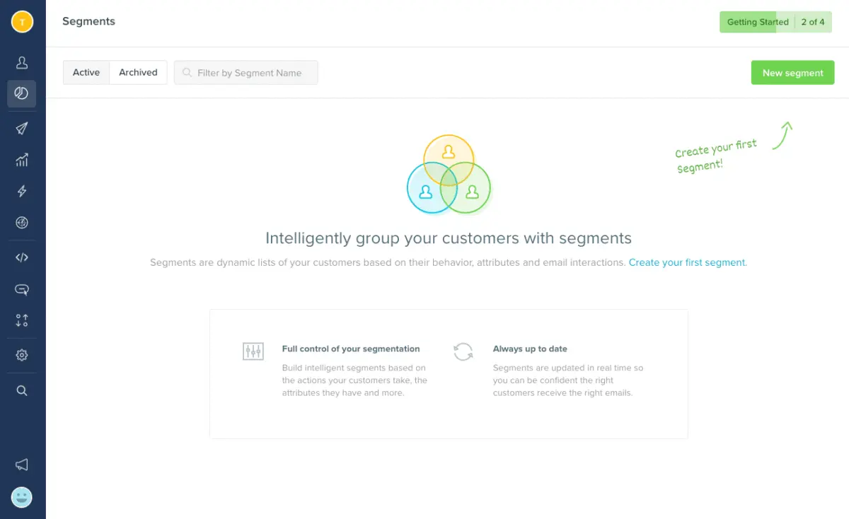 Double opt-in customer consent segment