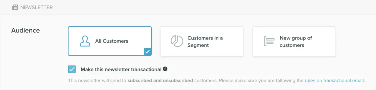 Transactional email newsletters
