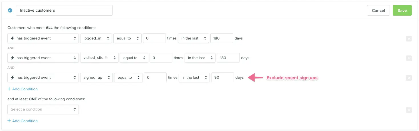 Inactive customers in Vero
