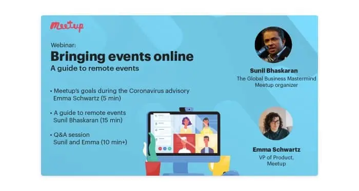 Meetup covid-19 marketing idea