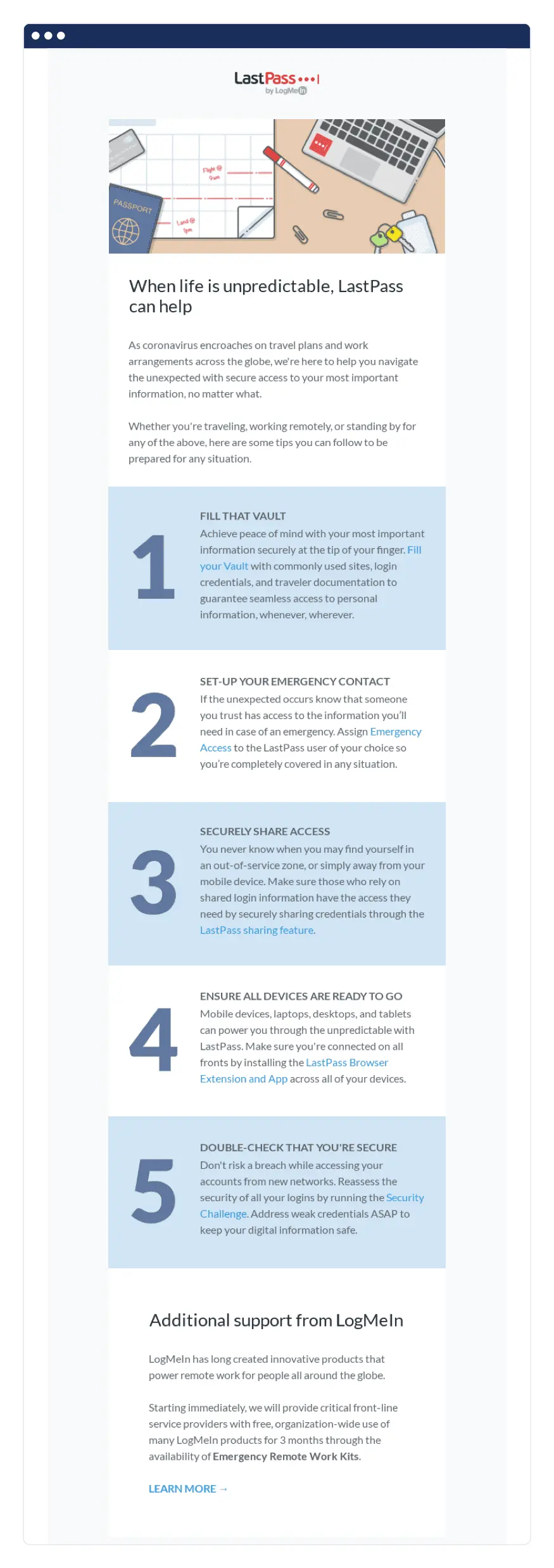 LastPass covid 19 marketing idea