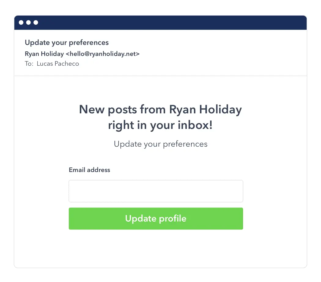 Ryan Holiday hard bounce preventionexample