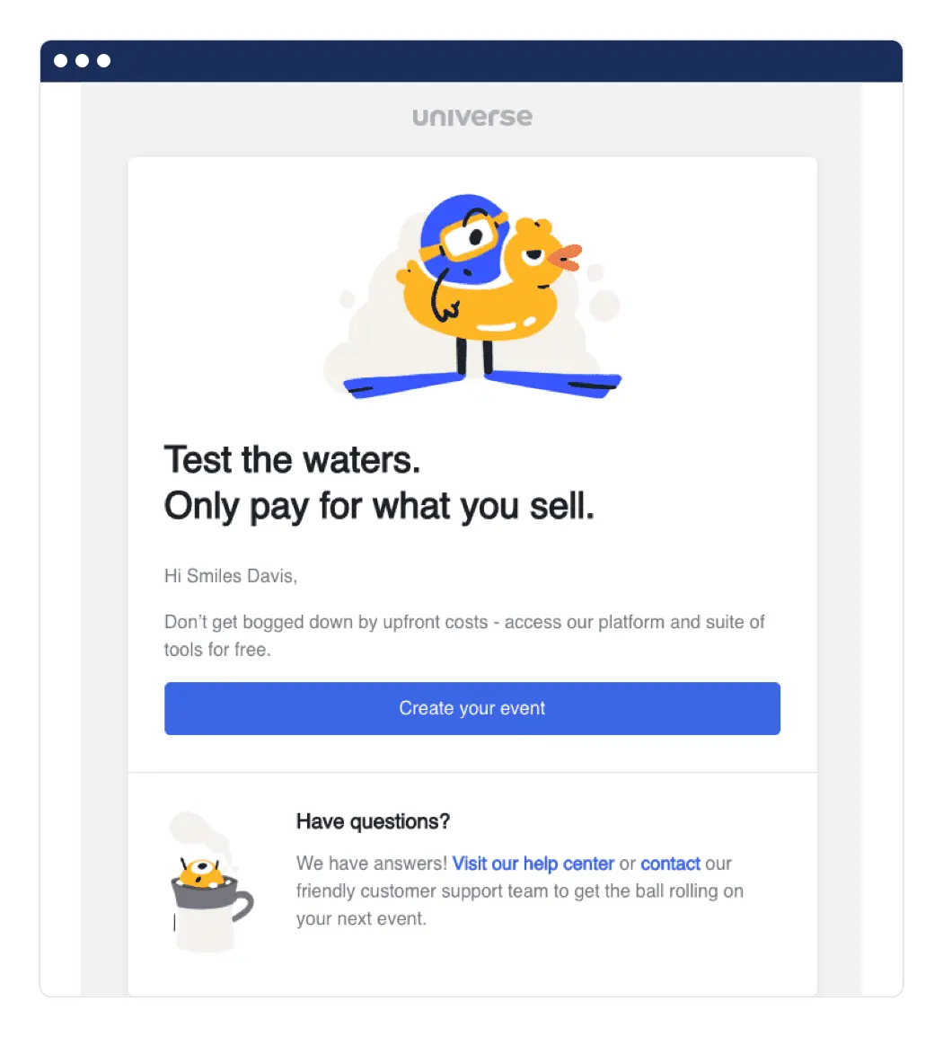 Onboarding email sequence example