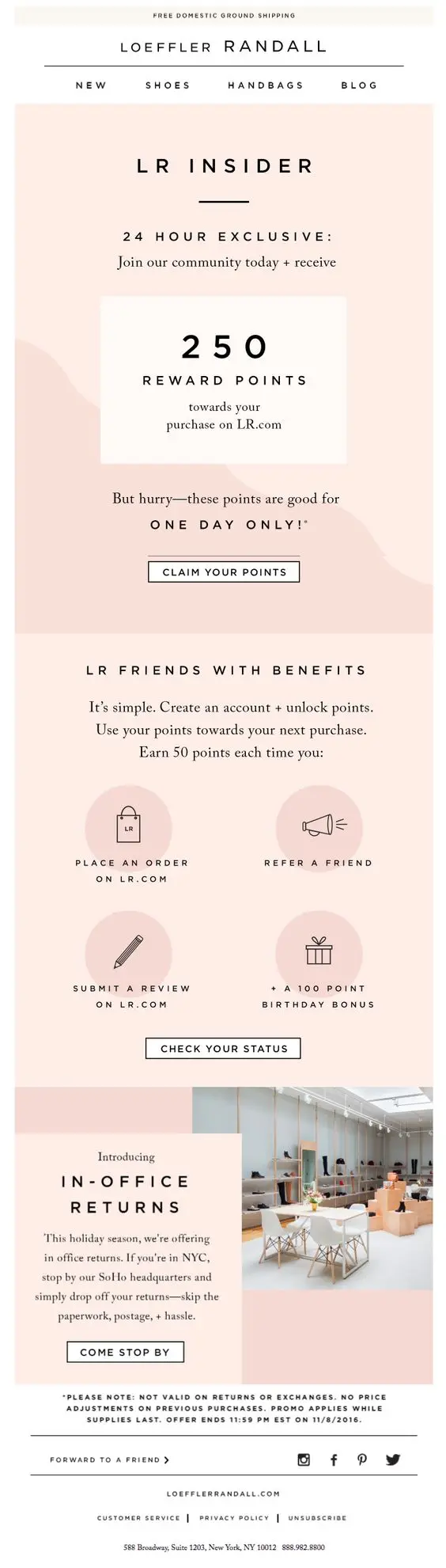 Loeffler Randall reward emails example
