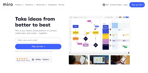 A screenshot of the Mira homepage