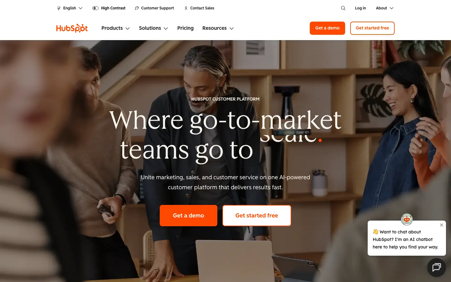 HubSpot homepage