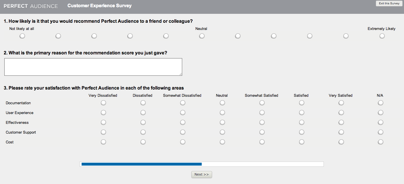 feedback from customers survey example
