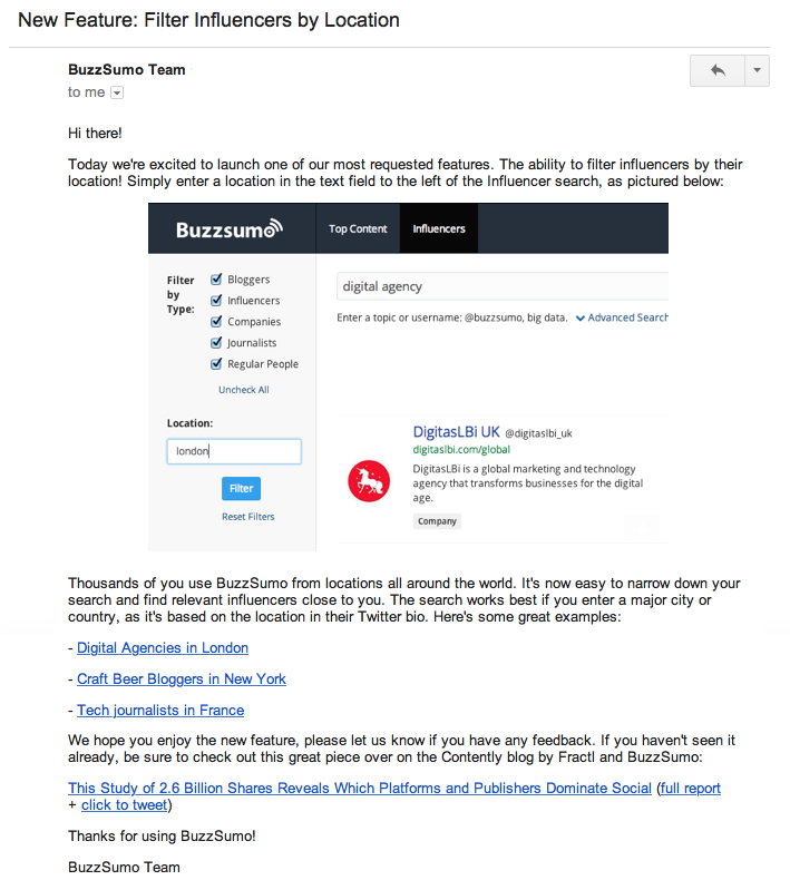 buzzsumo product update email