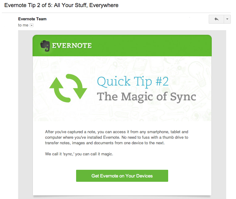 evernote onboarding email 2