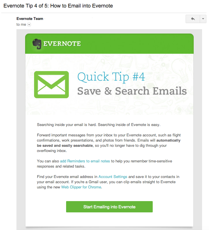 evernote onboarding email 4