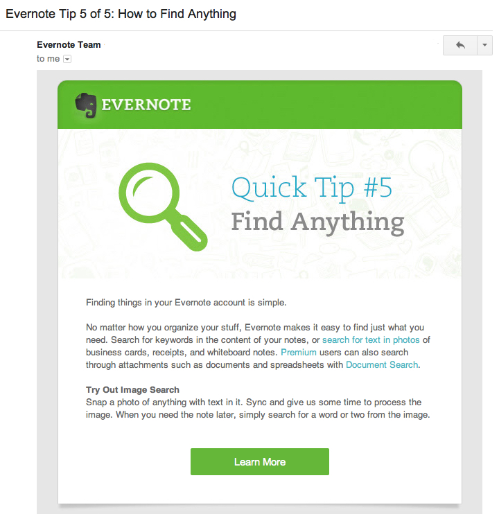 evernote onboarding email 5