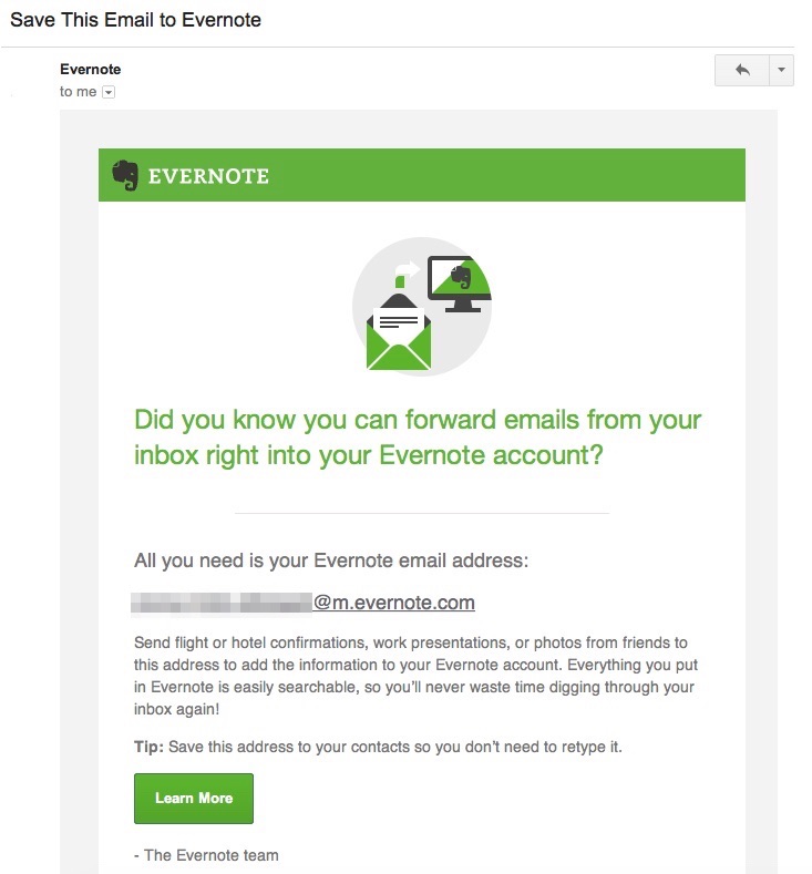 Evernote welcome