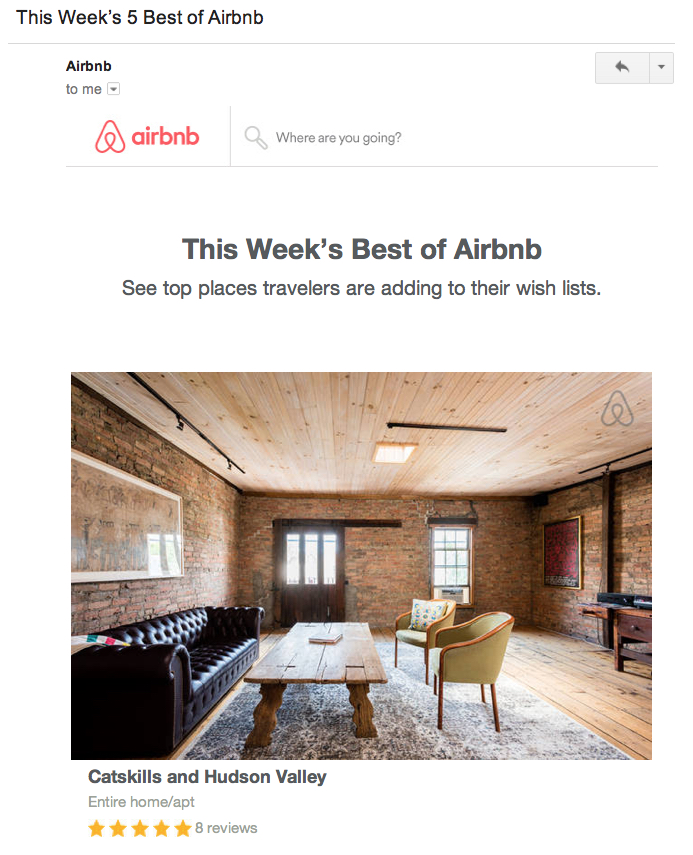 airbnb curated email