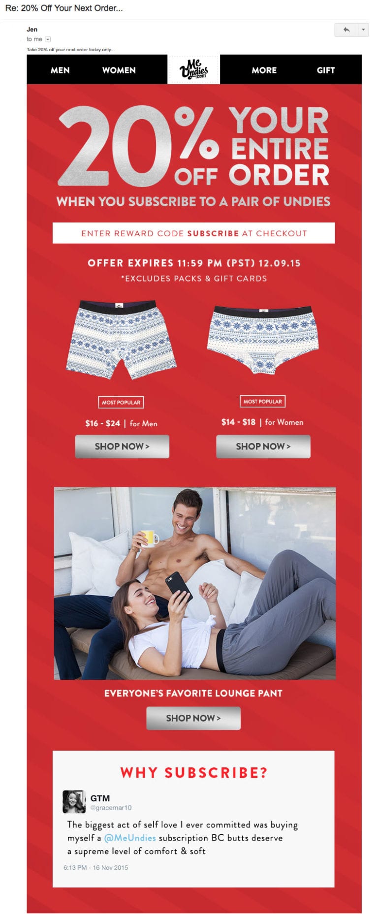 The MeUndies Lifecycle: Great Emails Before and After the Sale ...