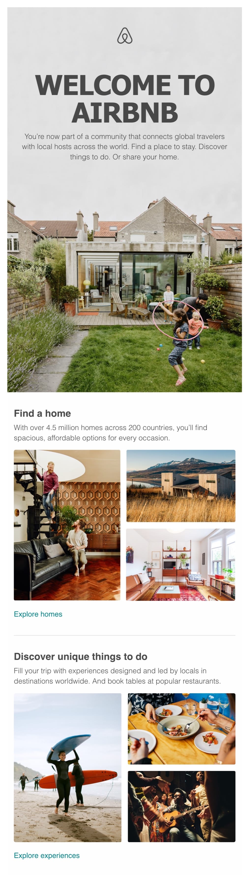 welcome email example airbnb