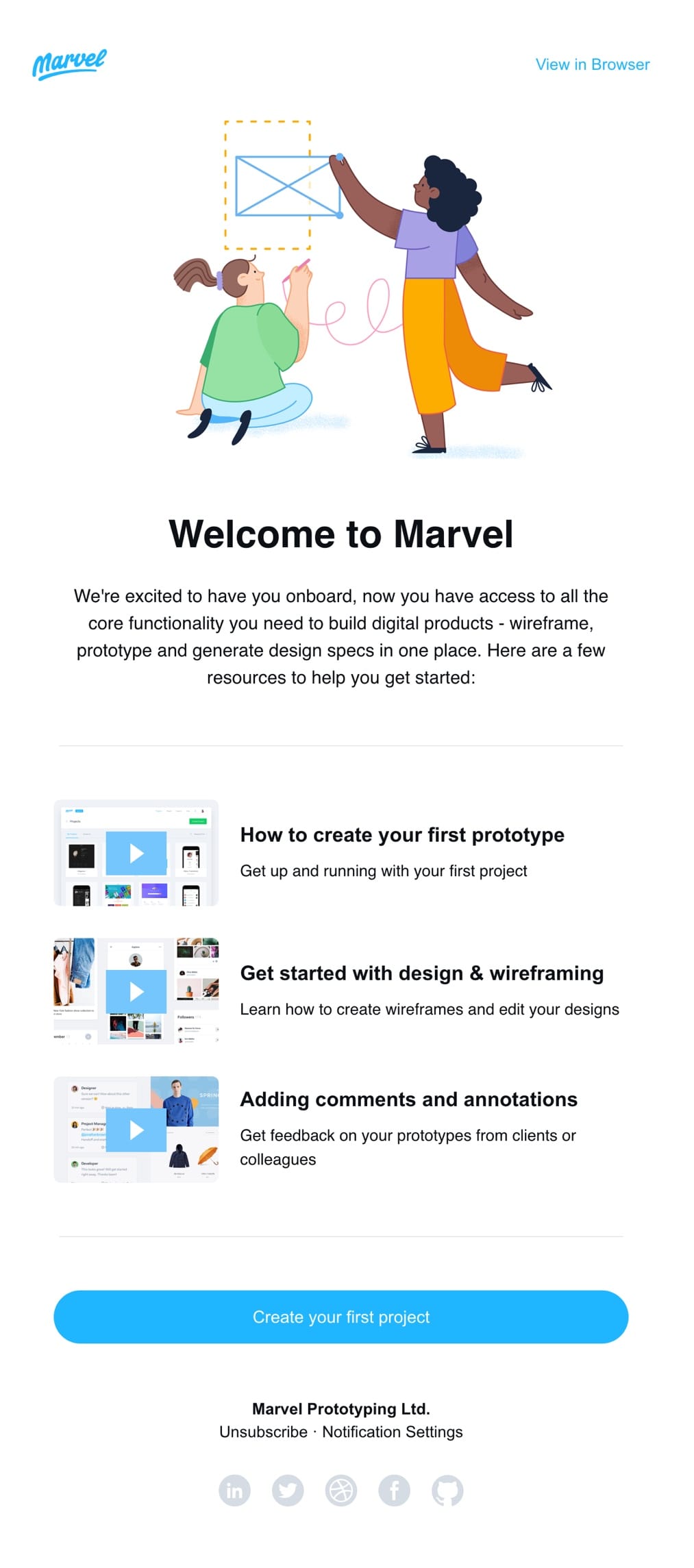 welcome email example marvel