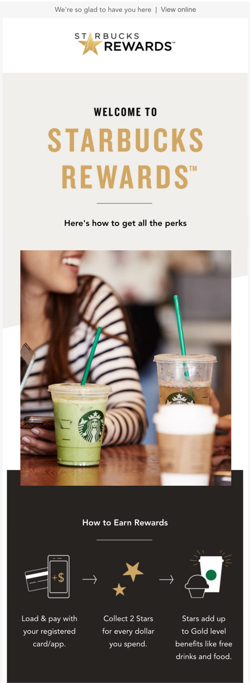 welcome email example starbucks