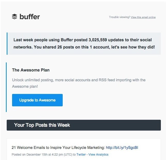 promotional email example buffer (upgrade email)