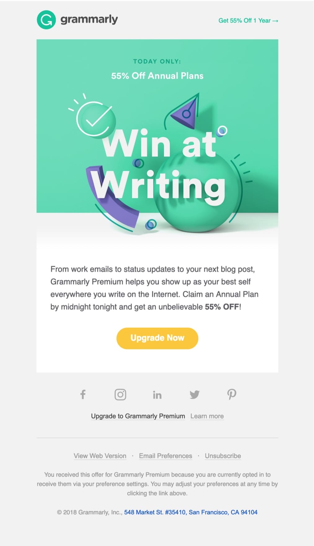 email example grammarly (sale email)