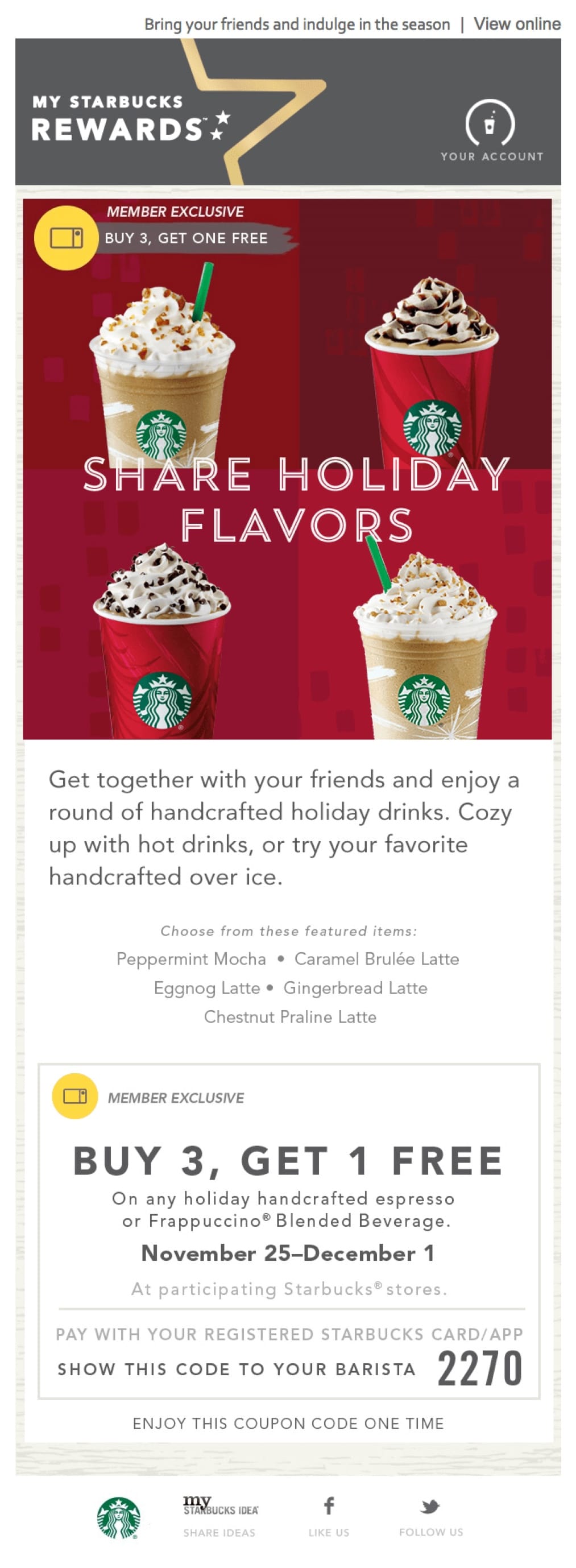 email example starbucks (special offer)