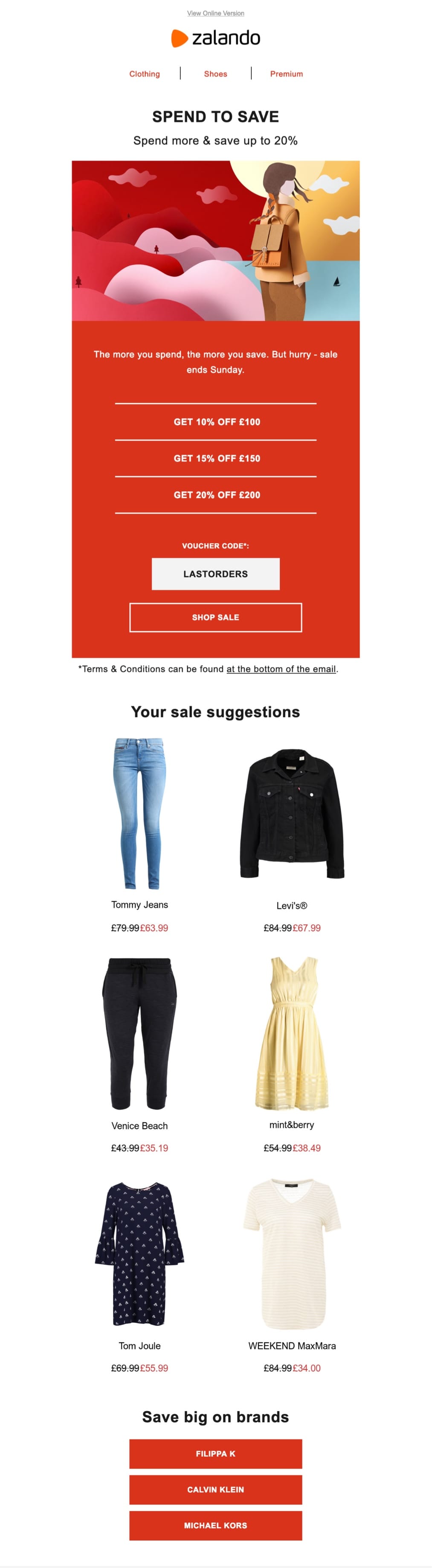 email example zalando (sale email)