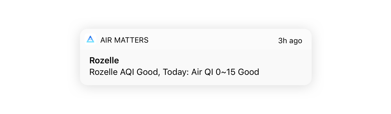 mobile push notification example air matters