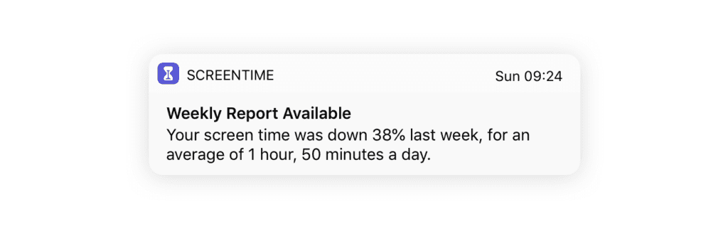 mobile push notification example screentime
