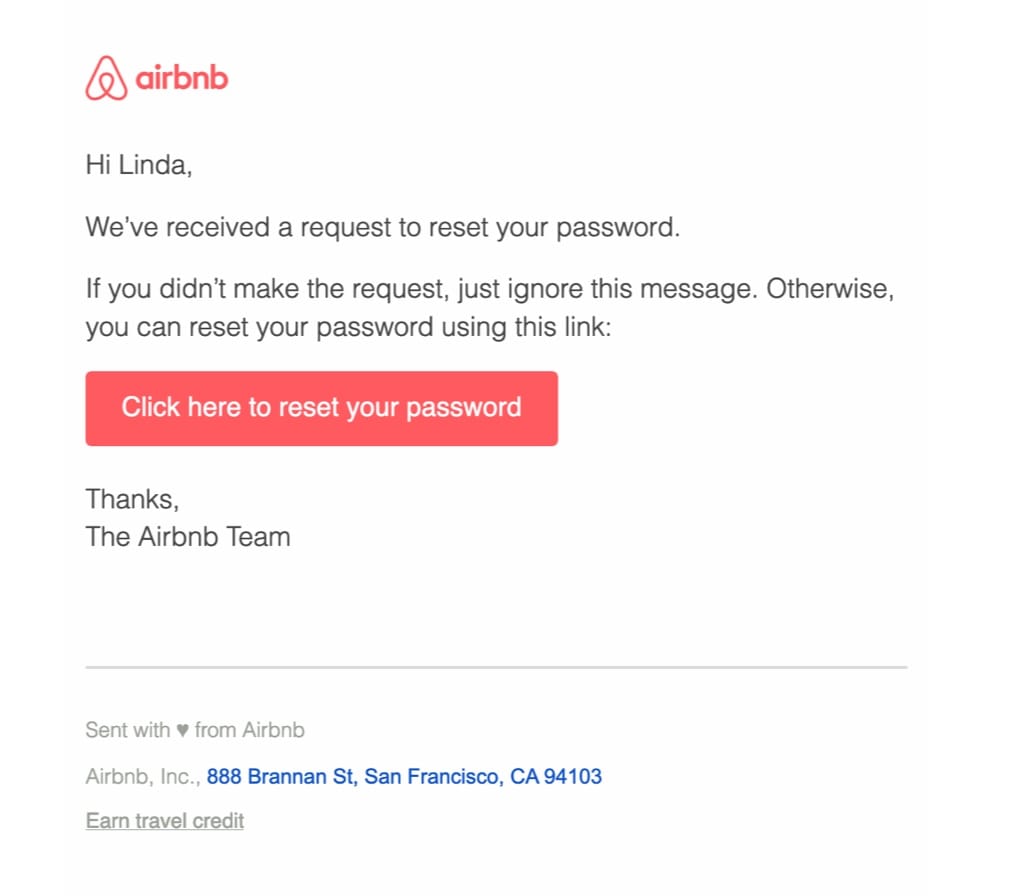 transactional emails example airbnb