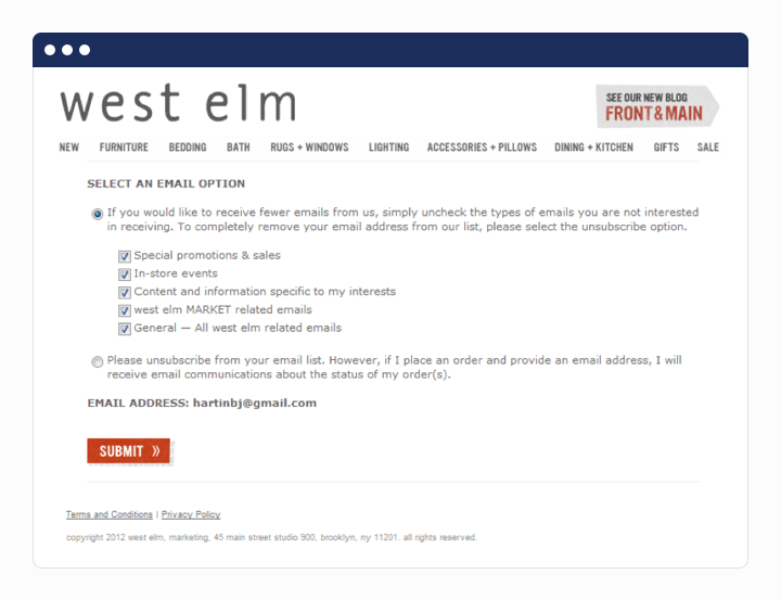 improve deliverability west elm example