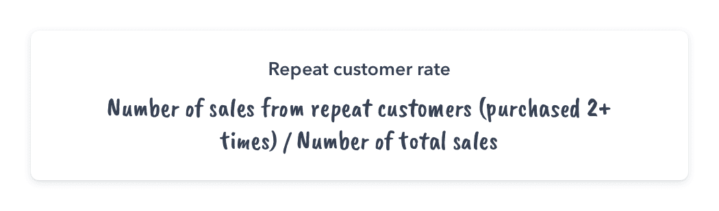 Repeat customer rate formula