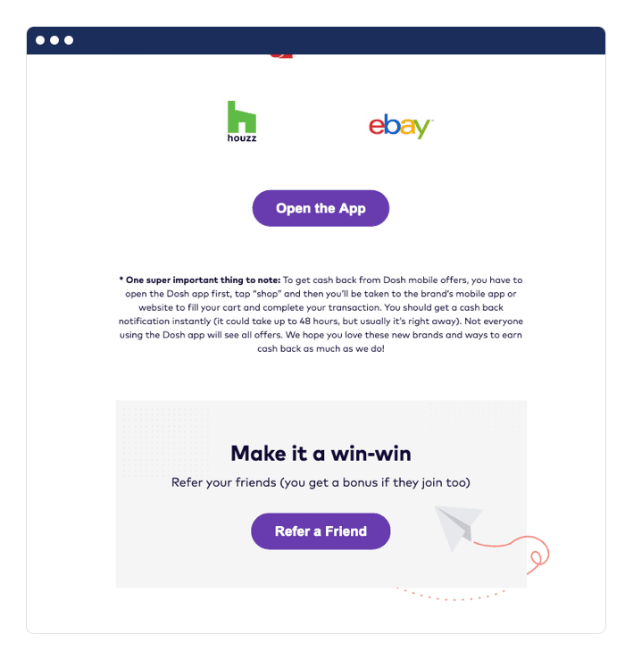 Dosh referral email example