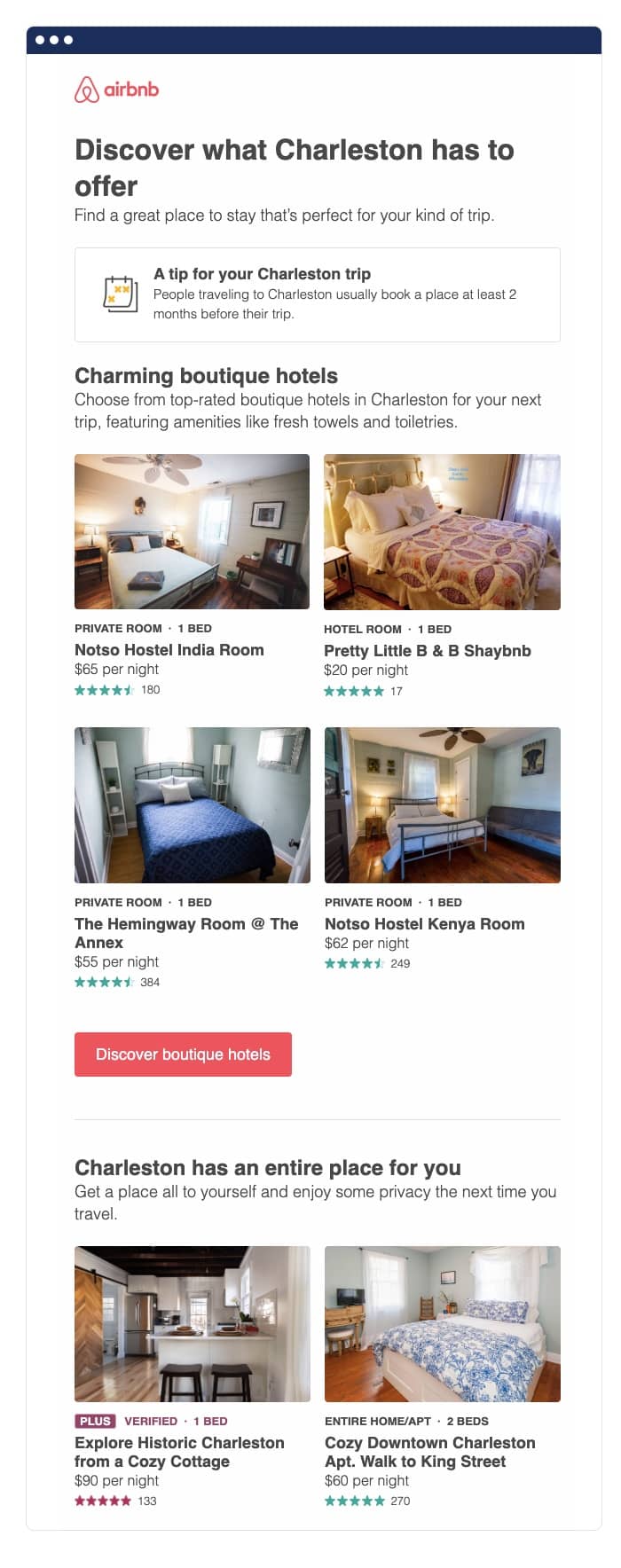 email retargeting Airbnb example