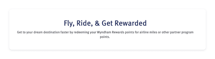 Wyndham airline miles reward email example